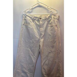 American Eagle white denim wide leg crop‎ (size 14)